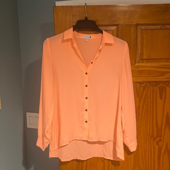 Coral button down blouse - Picture 1 of 1